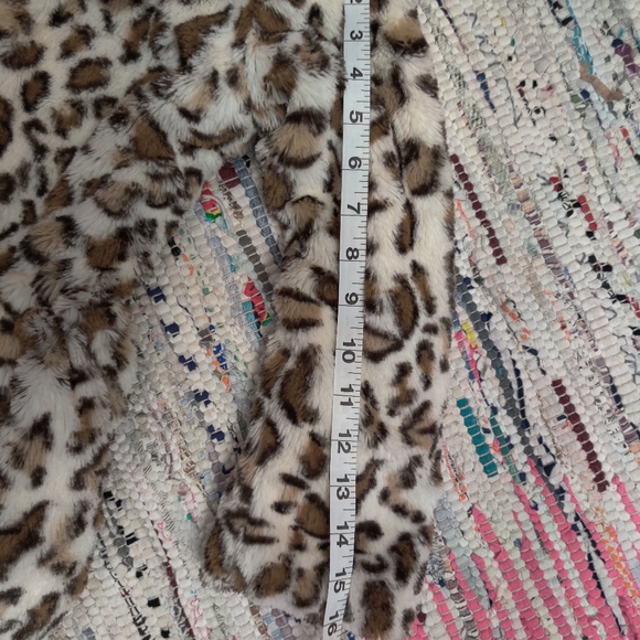 Coat - Little Girls Leopard Print Pompom Coat - Picture 5 of 9